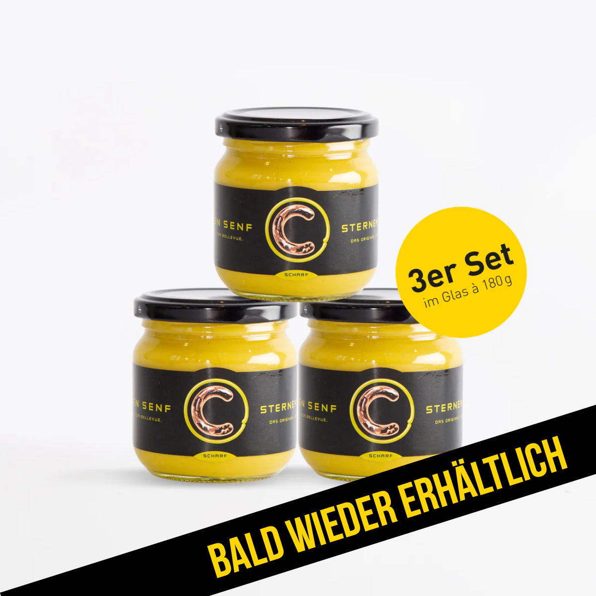 3 x Sternen Grill Senf