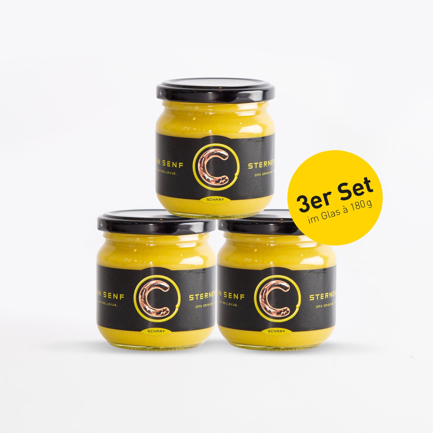 3 x Sternen Grill Senf